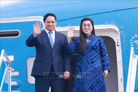 Le Premier ministre Pham Minh Chinh et son épouse, Le Thi Bich Tran. Photo: VNA