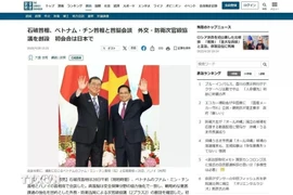 Le journal Sankei a publié un article sur la visite du Premier ministre Shigeru Ishiba au Vietnam. Capture d'écran : VNA