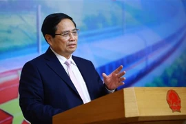 Le Premier ministre Pham Minh Chinh prend la parole lors de l'événement. Photo: VNA