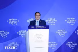 Le Premier ministre Pham Minh Chinh prend la parole lors de l'événement. Photo: VNA