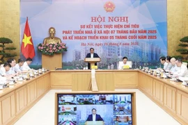 Le Premier ministre Pham Minh Chinh prend la parole lors de l'événement. Photo: VNA