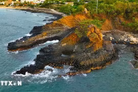 Falaise Da Dia se trouve dans la commune d'An Ninh Dong, district de Tuy An, province de Phu Yen. Photo : VNA