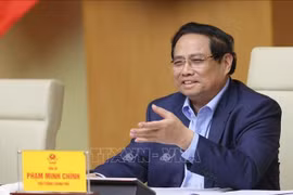Le Premier ministre Pham Minh Chinh lors de la réunion. Photo: VNA