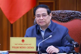 Le Premier ministre Pham Minh Chinh lors de la réunion. Photo: VNA