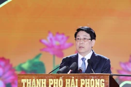 Le président de la République, Luong Cuong, à la cérémonie. Photo: VNA
