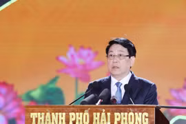 Le président de la République, Luong Cuong, à la cérémonie. Photo: VNA