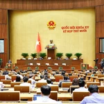 Le ministre de la Construction, Trân Hông Minh présente le projet de construction de l’aéroport international de Gia Binh. Photo: VNA