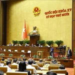 L'Assemblée nationale vote l'adoption de la Loi sur la presse (modifiée). Photo: VNA