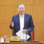 Le secrétaire général To Lam à la séance de travail avec la Commission de l'organisation du Comité central du Parti. Photo: VNA