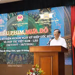 L'ambassadeur du Vietnam au Laos Nguyen Minh Tam s'exprime . Photo: VNA