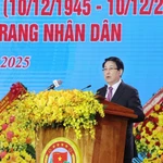 Le président Luong Cuong s'exprime à la cérémonie. Photo: VNA