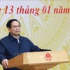 Le Premier ministre Pham Minh Chinh s'exprime lors de la 5e réunion du Comité central de pilotage de la politique du logement et du marché immobilier. Photo: VNA
