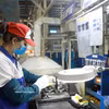 Fabrication de produits mécaniques chez la Sarl EXEDY Vietnam, dans le parc industriel de Khai Quang. Photo : VNA