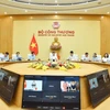 Vue de l’entretien téphonique entre le vice-ministre vietnamien de l’Industrie et du Commerce, Nguyên Sinh Nhât Tân et le représentant adjoint au commerce des États-Unis, Bryan R. Switzer. Photo : moit.gov.vn 