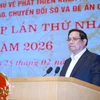 Le Premier ministre Pham Minh Chinh s’exprime lors de la première réunion de 2026 du Comité directeur gouvernemental sur le développement scientifique et technologique, l’innovation, la transformation numérique et le Projet 06. Photo : VNA