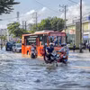 La rue Cach Mang Thang Tam, dans le quartier Cai Khê, ville de Cân Tho sont submergés par les eaux lors des grandes marées, le 11 septembre 2025. Photo : VNA
