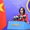 La porte-parole du ministère des Affaires étrangères, Pham Thu Hang, répond aux questions des journalistes lors du point presse régulier, à Hanoi, le 8 janvier. Photo : VNA