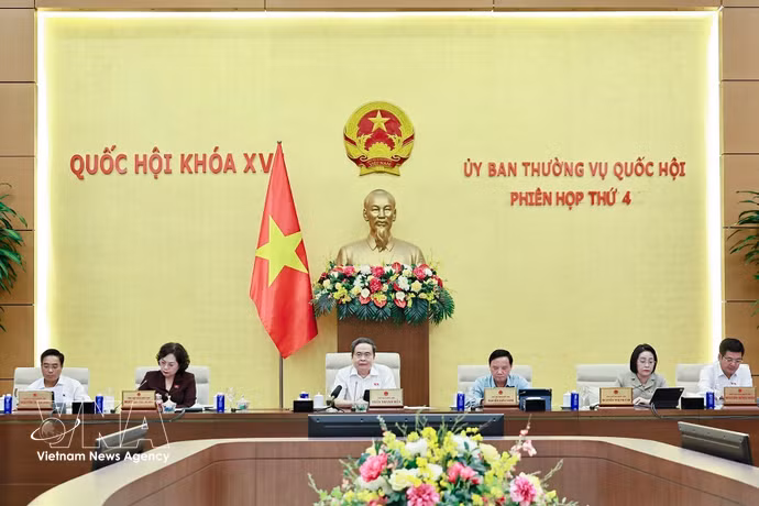 Le président de l'AN Tran Thanh Man s'exprime. Photo: VNA