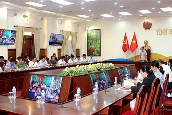 Délégués à la réunion du Comité provincial de direction de la lutte contre la pêche INN de Binh Thuan. Photo: VNA