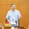 Le secrétaire général du Parti et président To Lam préside une réunion consacrée au développement de l'industrie maritime nationale. Photo : VNA