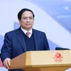 Le Premier ministre Pham Minh Chinh à la réunion du Comité de pilotage des ouvrages clés et des projets nationaux d’importance stratégique dans le secteur ferroviaire. Photo : VNA