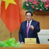 Le Premier ministre Pham Minh Chinh prend la parole. Photo : VNA