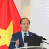 Phung Quoc Tri, président de l’Association des intellectuels vietnamiens en Belgique-Luxembourg (ViLaB), au séminaire. Photo : VNA