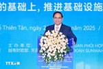 Le Premier ministre Pham Minh Chinh s’exprime lors du Forum de connexion d'affaires Vietnam–Chine à Tianjin. Photo: VNA