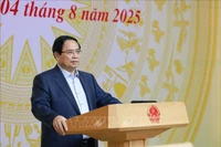 Le Premier ministre Pham Minh Chinh s'exprime lors de la deuxième réunion du Comité directeur national sur le développement de l'industrie des semi-conducteurs. Photo: VNA