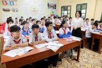 L'heure du cours de l'école secondaire Thông Nhât, commune de Hung Ha, province de Hung Yên. Photo: VNA