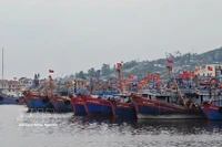 Des bateaux de pêche au port de Lach Bang, province de Thanh Hoa. Photo: VNA