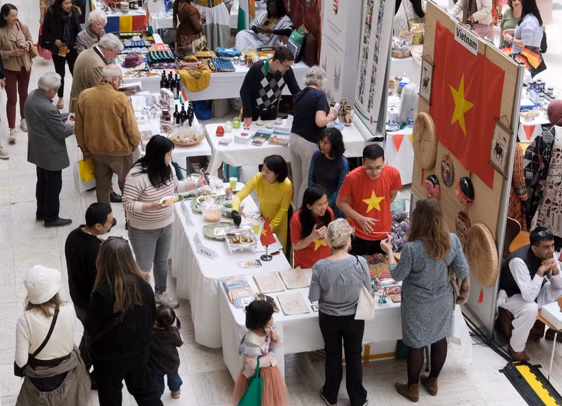 Pavillon de l'ambassade du Vietnam au Danemark à la deuxième foire diplomatique à Copenhague. Photo: ambassade du Vietnam au Danemark