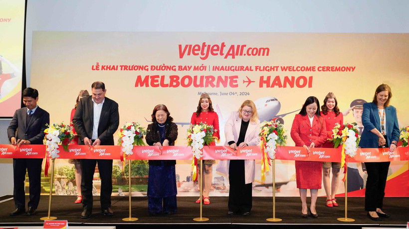 Inauguration du vol Hanoï – Melbourne. Photo: baotintuc.vn