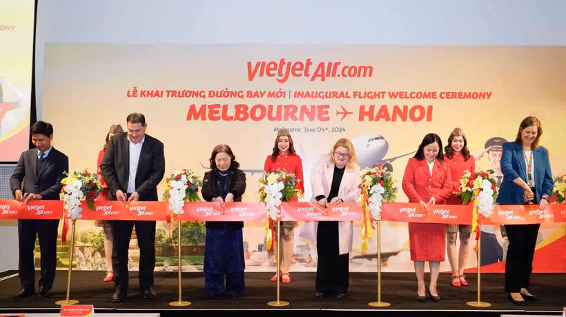 Inauguration du vol Hanoï – Melbourne. Photo: baotintuc.vn