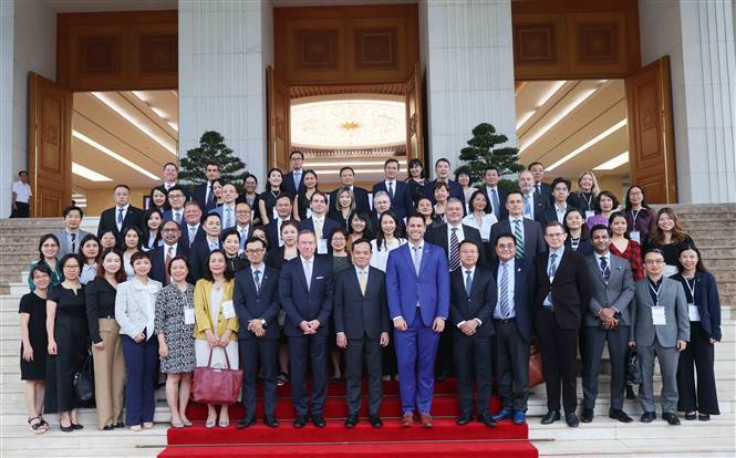 Réception de la délégation du Conseil d’affaires UE-ASEAN. Photo: VNA