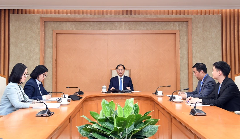 Le vice-Premier ministre et ministre des Affaires étrangères (AE) du Vietnam, Bui Thanh Son, a eu une conversation téléphonique avec le ministre turc des AE, Hakan Fidan. Photo: VNA