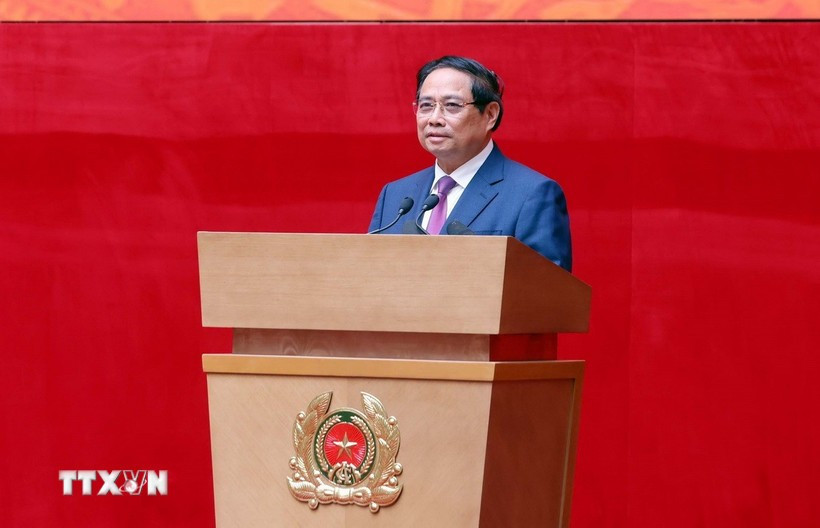 Le Premier ministre Pham Minh Chinh s'exprime. Photo : VNA