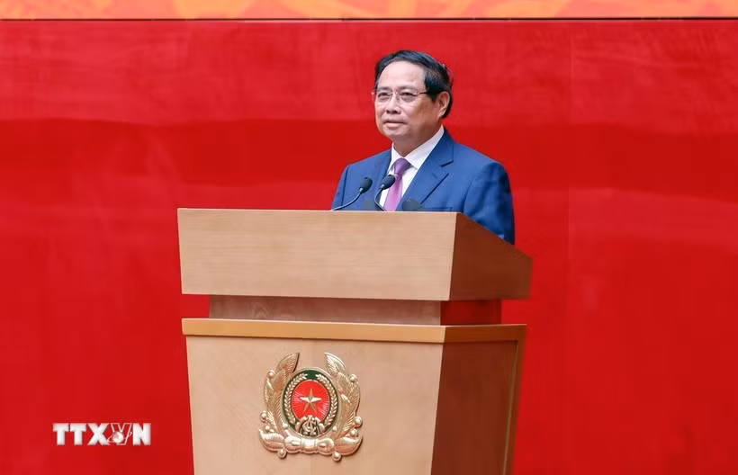 Le Premier ministre Pham Minh Chinh s'exprime. Photo : VNA