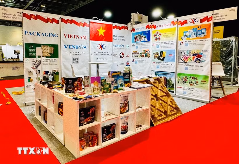 Le stand vietnamien à la London Packaging Week. Photo: VNA