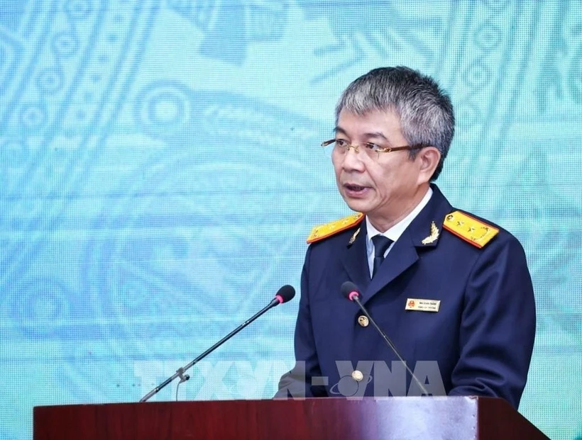 Le directeur général du Département général des impôts Mai Xuan Thanh lors de la conférence. Photo: VNA