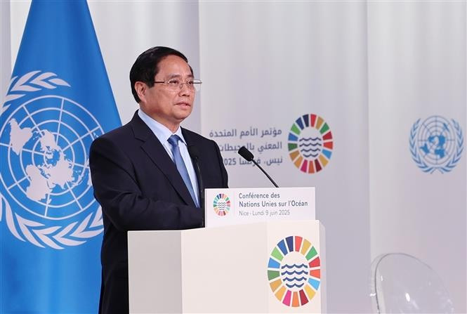 Le Premier ministre Pham Minh Chinh lors de la session plénière de la 3ᵉ Conférence des Nations unies sur l'Océan (UNOC3).