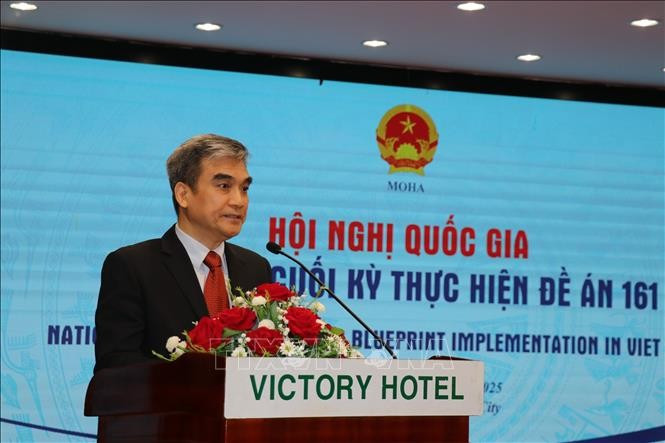 Luu Quang Tuân, chef du Département de la coopération internationale du ministère de l'Intérieur, s'exprime lors de la conférence. Photo: VNA