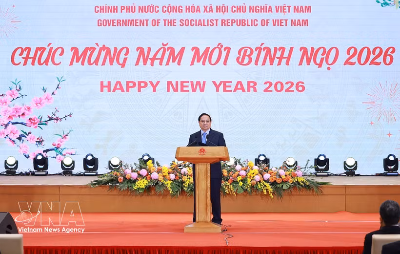 Le Premier ministre Pham Minh Chinh s'exprime. Photo: VNA