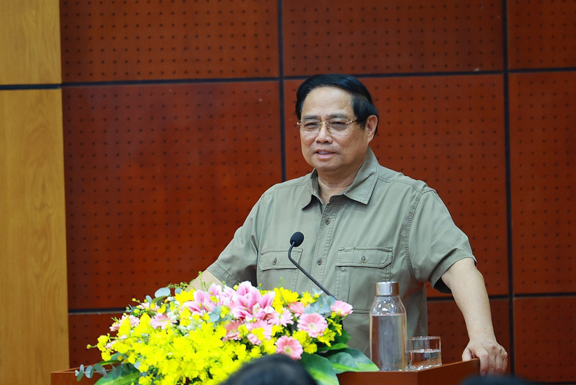 Le Premier ministre Pham Minh Chinh s'exprime. Photo: VNA