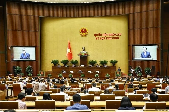 Le président de l'Assemblée nationale, Trân Thanh Mân, prononce un discours concluant la séance de question au gouvernement. Photo: VNA