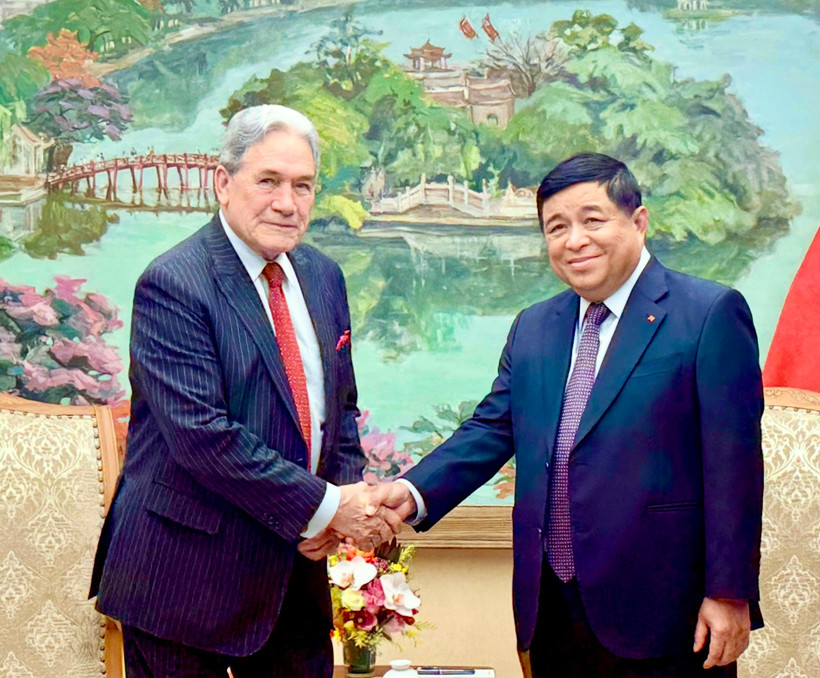 Le vice-Premier ministre Nguyên Chi Dung (droite) et Winston Peters, ministre néo-zélandais des Affaires étrangères (AE). Photo: baochinhphu.vn