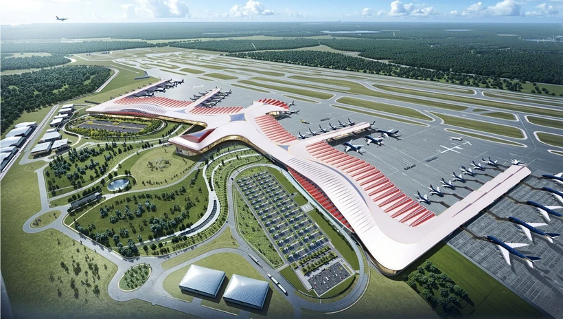 Vue d'ensemble du projet de l'aéroport international de Phu Quôc. Photo: VNA