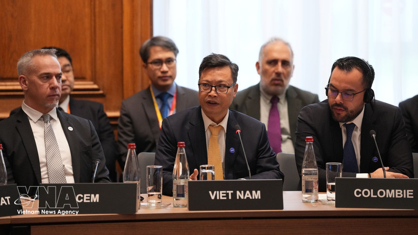L’ambassadeur du Vietnam en France, Trinh Duc Hai, s'exprime à la réunion ministérielle de l’Agence internationale de l’énergie (AIE) 2026. Photo: VNA