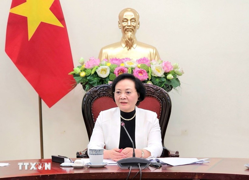 La vice-Première ministre Pham Thi Thanh Trà s'exprime. Photo: VNA