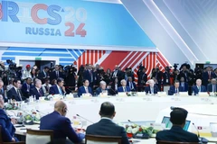 Le Premier ministre Pham Minh Chinh assiste et prononce un discours lors de la session plénière de la réunion réunion des BRICS+, à Kazan, en Russie, en octobre 2024. Photo: VNA